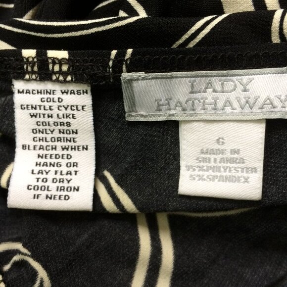 Lady Hathaway Dress Geometric Print Double V Neck Stretch Pullover Size 6 - Picture 3 of 4